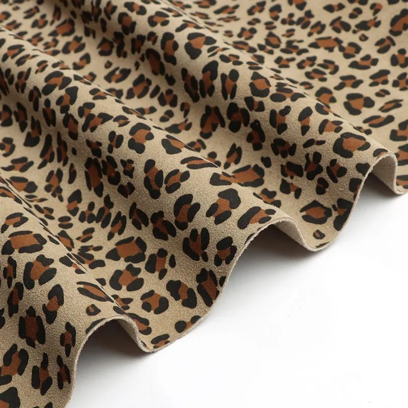 Leopard Clóbhuailte Taobh Dúbailte Suede Microfiber Leathar